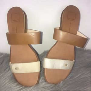 Dolce Vita Nude Brown Slide On Sandals
